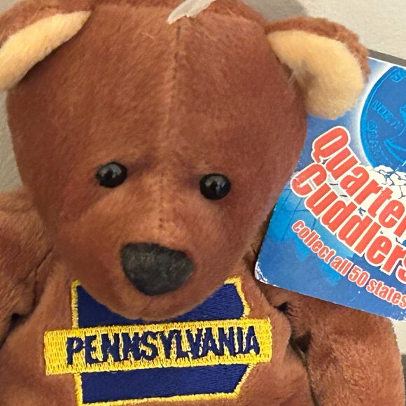 1999 Vintage Mary Meyer PENNSYVANIA Bear Quarter Cuddler with State Quarter - Picture 3 of 6